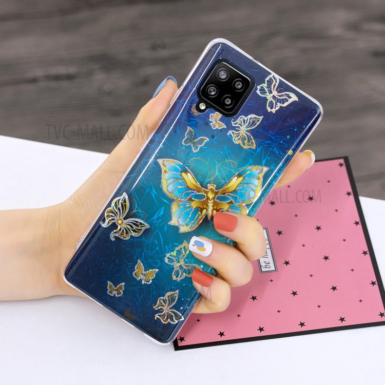 Marble Pattern Printing IMD Design TPU Cover for Samsung Galaxy A42 5G - Butterfly-5