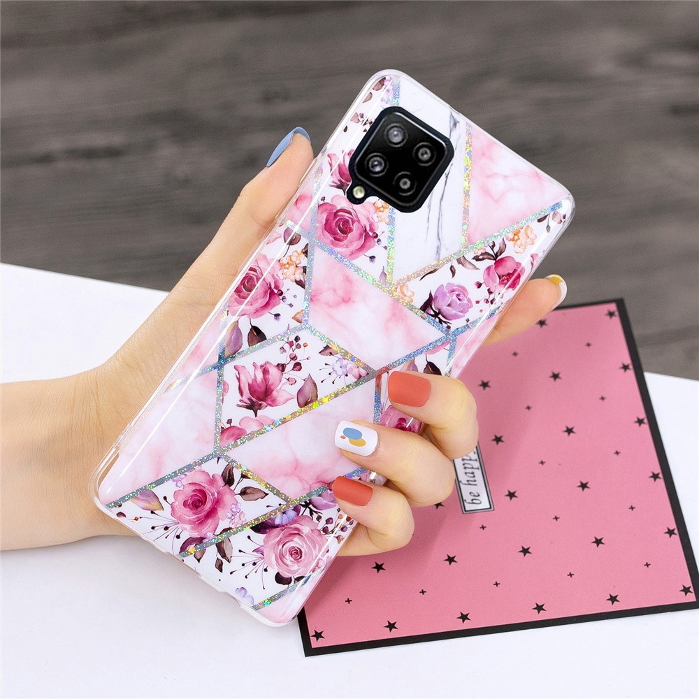 Maggiore in Marmo Stampa IMD Design TPU Cover Per Samsung Galaxy A42 5G - Rosa-5