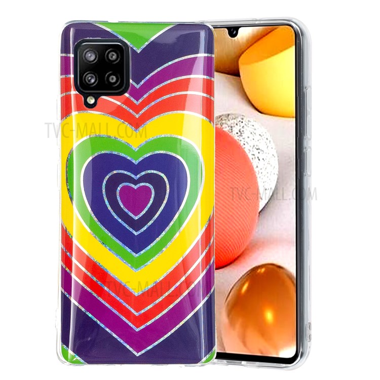 Marble Pattern Printing IMD Design TPU Cover for Samsung Galaxy A42 5G - Heart-2