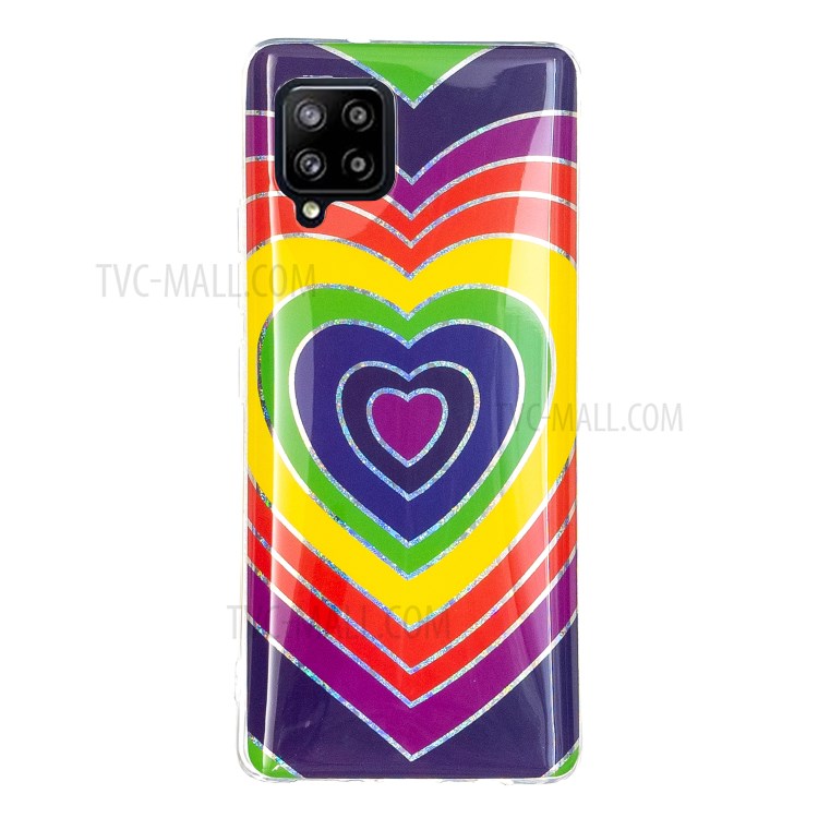 Impressão de Padrões de Mármore IMD Design TPU Top Para Samsung Galaxy A42 5G - Coração-3