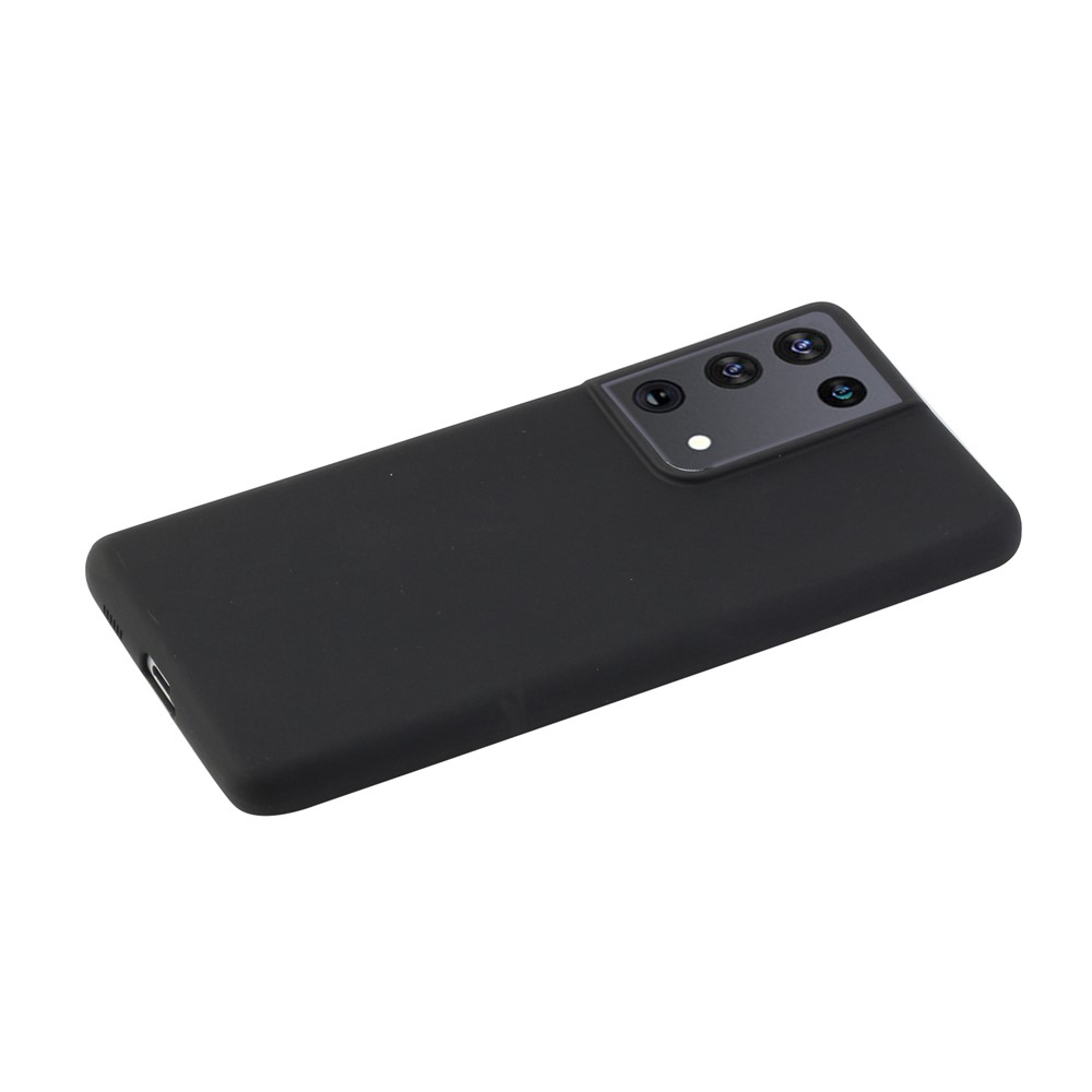 Candy Color Soft TPU Phone Shell for Samsung Galaxy S21 Ultra 5G - Black-2