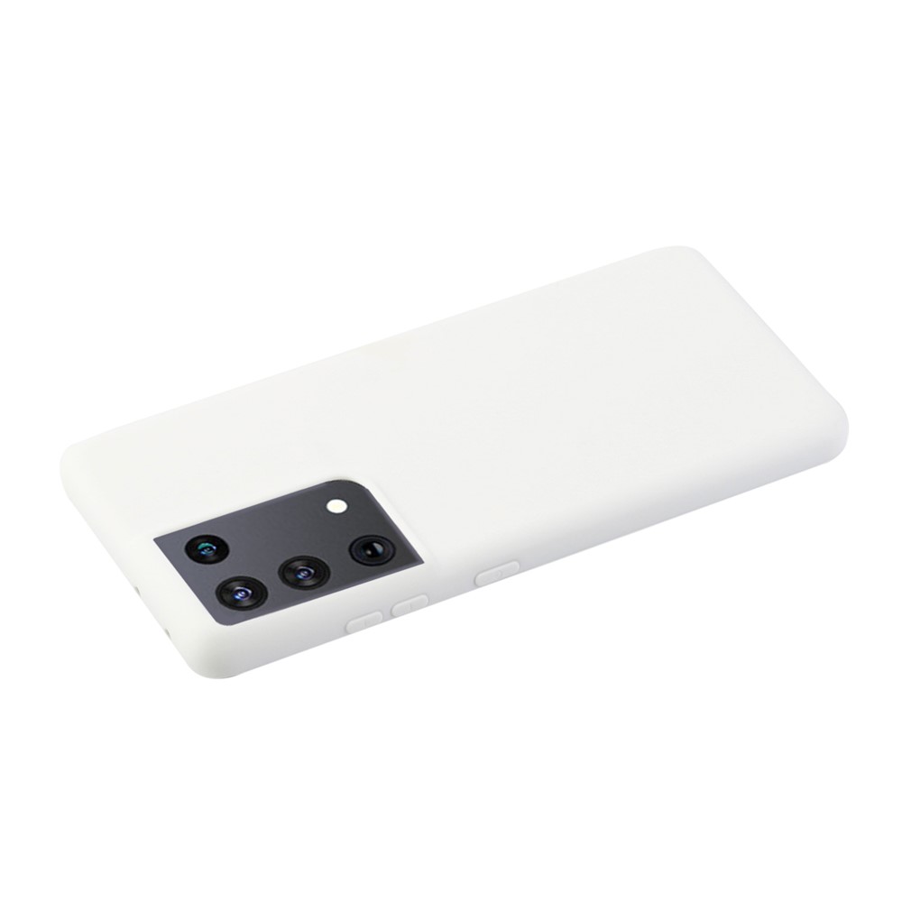 Candy Color Soft TPU Phone Shell for Samsung Galaxy S21 Ultra - White-3