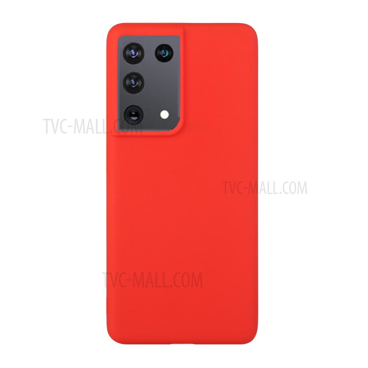 Candy Color Soft TPU Phone Shell for Samsung Galaxy S21 Ultra 5G - Red-1