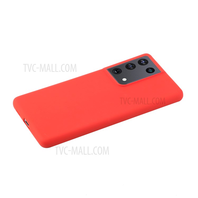 Candy Color Soft TPU Phone Shell for Samsung Galaxy S21 Ultra 5G - Red-2