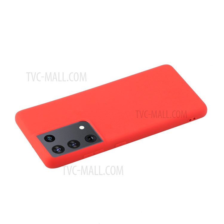 Candy Color Soft TPU Phone Shell for Samsung Galaxy S21 Ultra 5G - Red-3