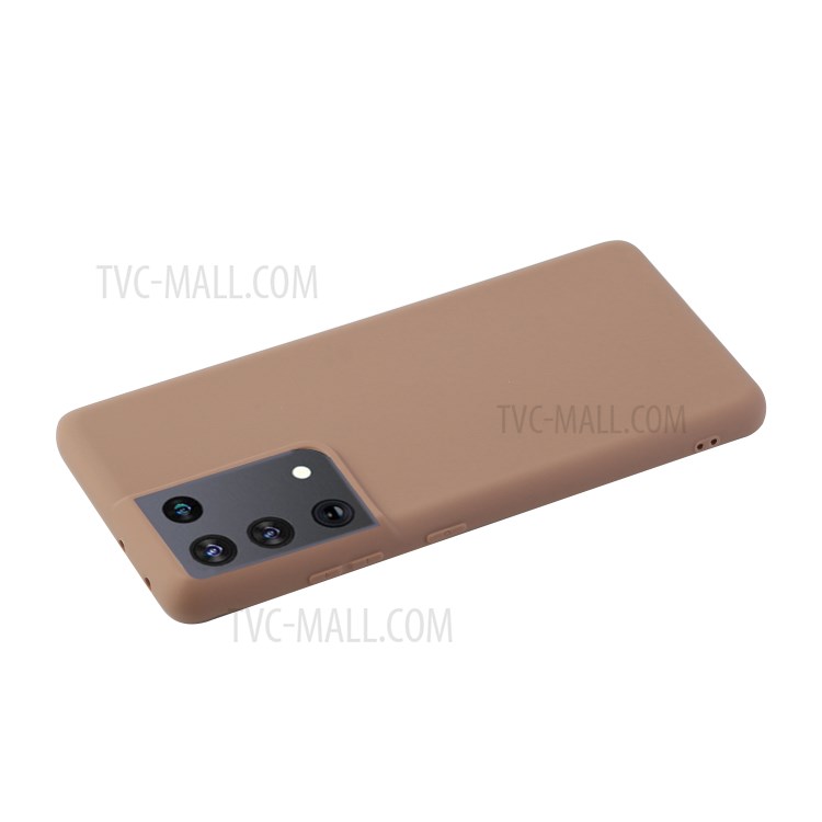 Candy Color Soft TPU Phone Shell for Samsung Galaxy S21 Ultra - Brown-3