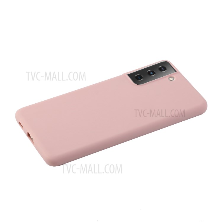 Süßigkeitenfarbe Soft TPU -telefonhülle Für Samsung Galaxy S21 4G/5G - Dunkelrosa-2