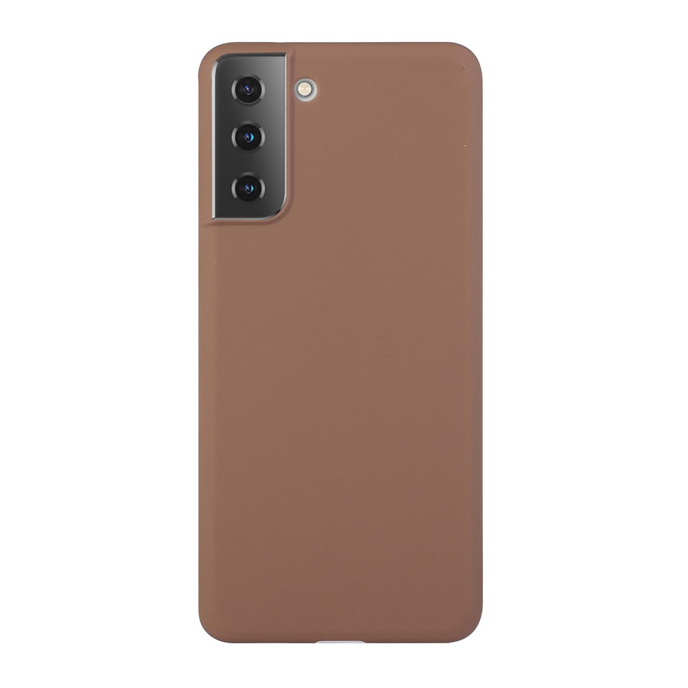 Candy Color Soft TPU Phone Case for Samsung Galaxy S21 5G - Brown-1