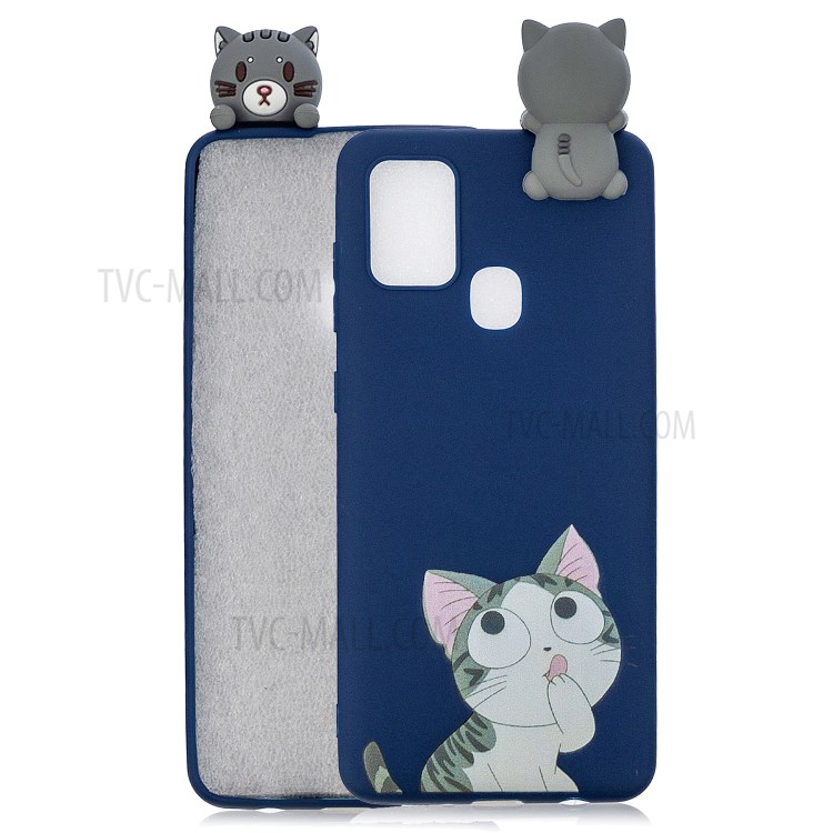 3D Doll Decor Pattern Printing Soft TPU Cover Case for Samsung Galaxy M31 / Galaxy M31 Prime - Blue-1