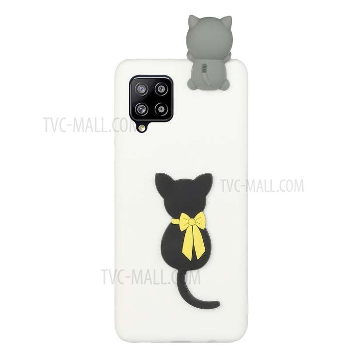 3D Animal Pattern TPU Gel Cover for Samsung Galaxy A42 5G Protective Case - Cat-1