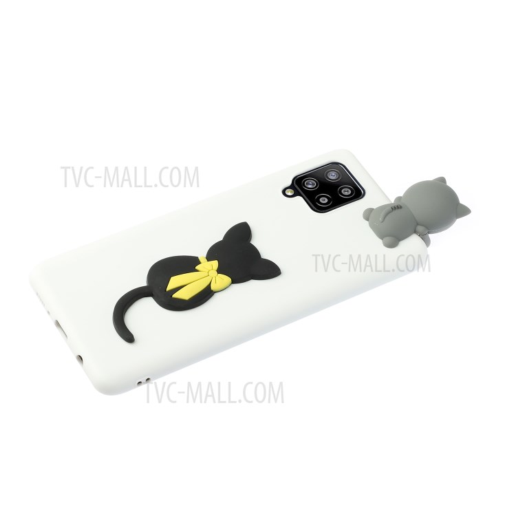 3D Animal Pattern TPU Gel Cover for Samsung Galaxy A42 5G Protective Case - Cat-3
