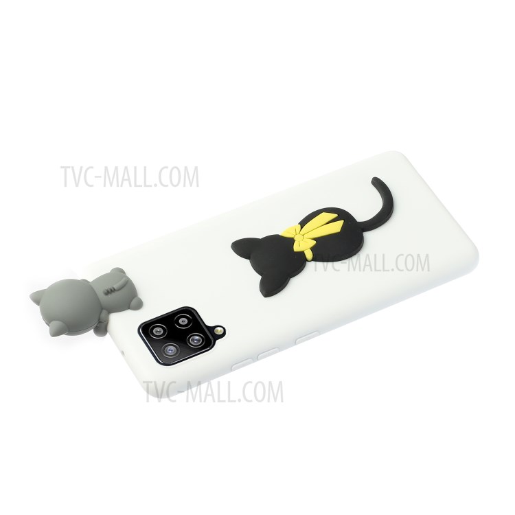 3D Animal Pattern TPU Gel Cover for Samsung Galaxy A42 5G Protective Case - Cat-4