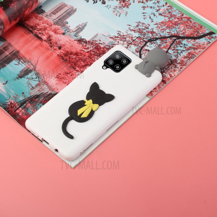 3D Animal Pattern TPU Gel Cover for Samsung Galaxy A42 5G Protective Case - Cat-5