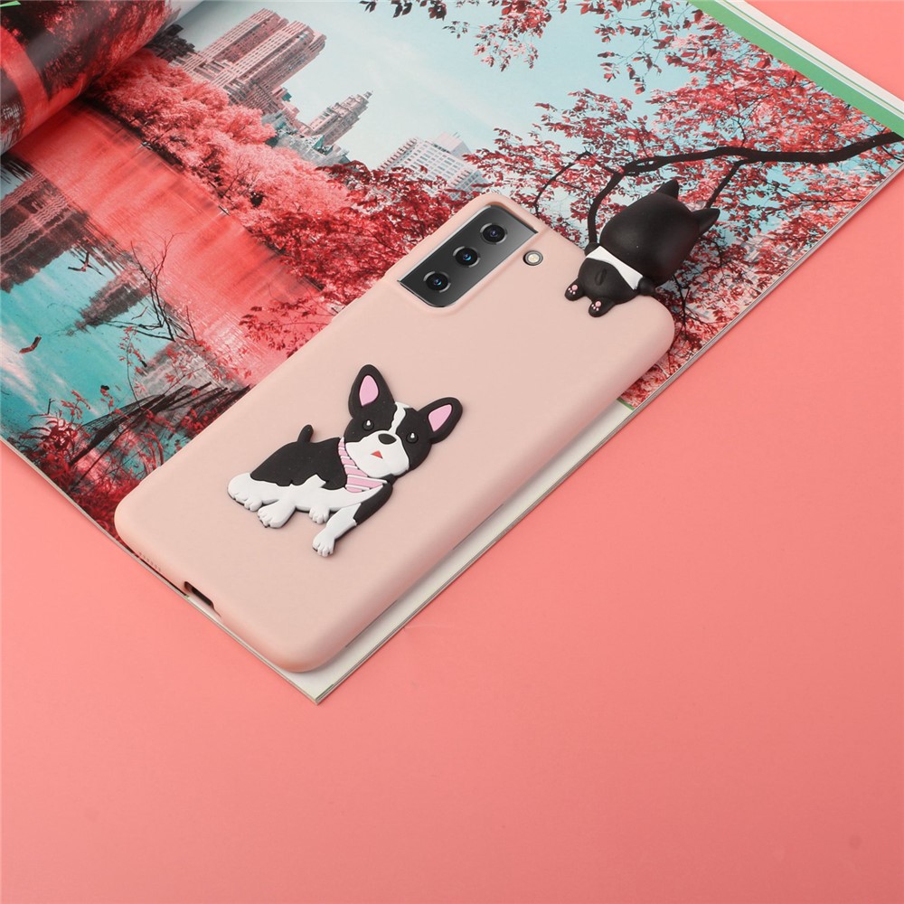 3D Animal Pattern TPU Phone Protective Case for Samsung Galaxy S21+ 5G - Dog-5