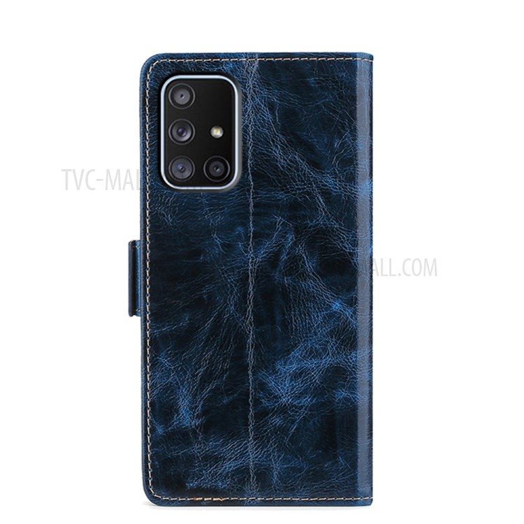 TPU + PU Leather Stand Cell Phone Case for Samsung Galaxy A71 SM-A715 - Blue-5