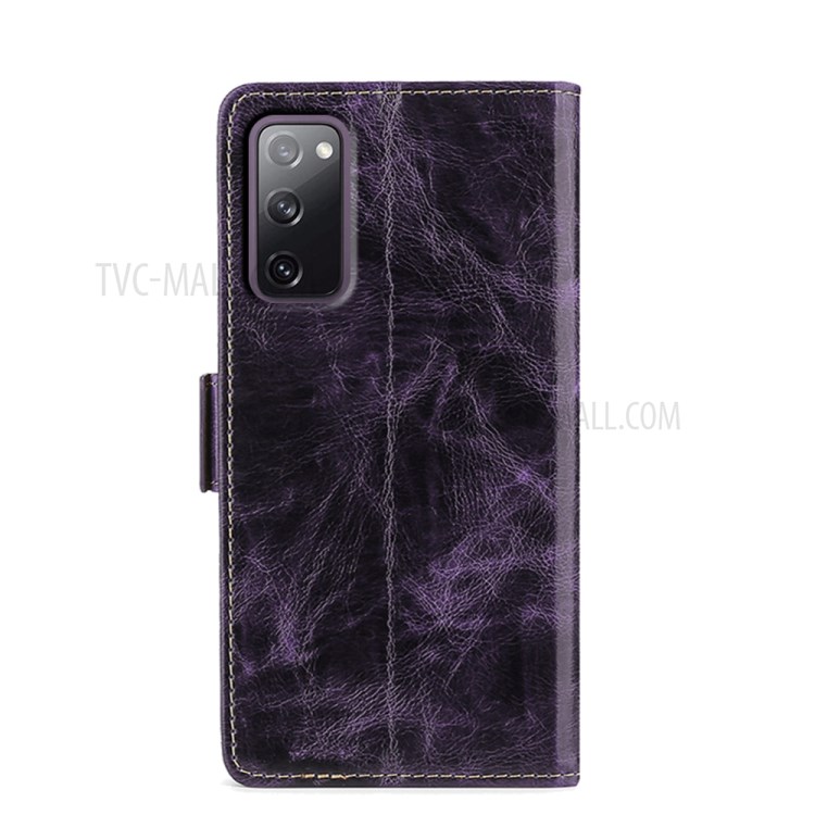 TPU + PU Leather Stand Cell Phone Case for Samsung Galaxy S20 FE/S20 Fan Edition/S20 FE 5G/S20 Fan Edition 5G - Purple-2