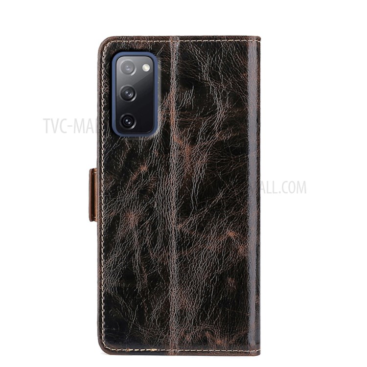 TPU + PU Leather Stand Cell Phone Case for Samsung Galaxy S20 FE/S20 Fan Edition/S20 FE 5G/S20 Fan Edition 5G - Brown-5