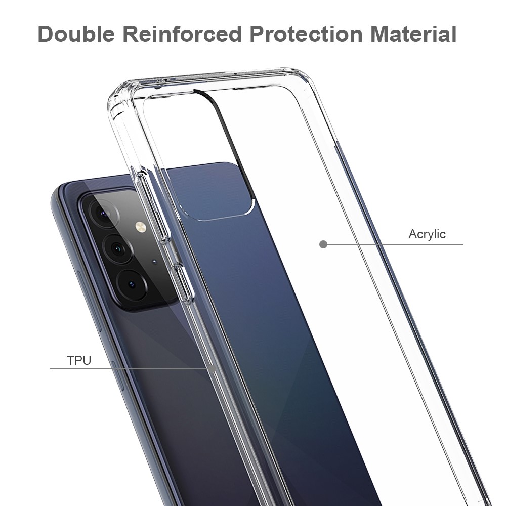 Transparent Shell for Samsung Galaxy A72 5G Anti-scratch Acrylic + TPU Cover-3