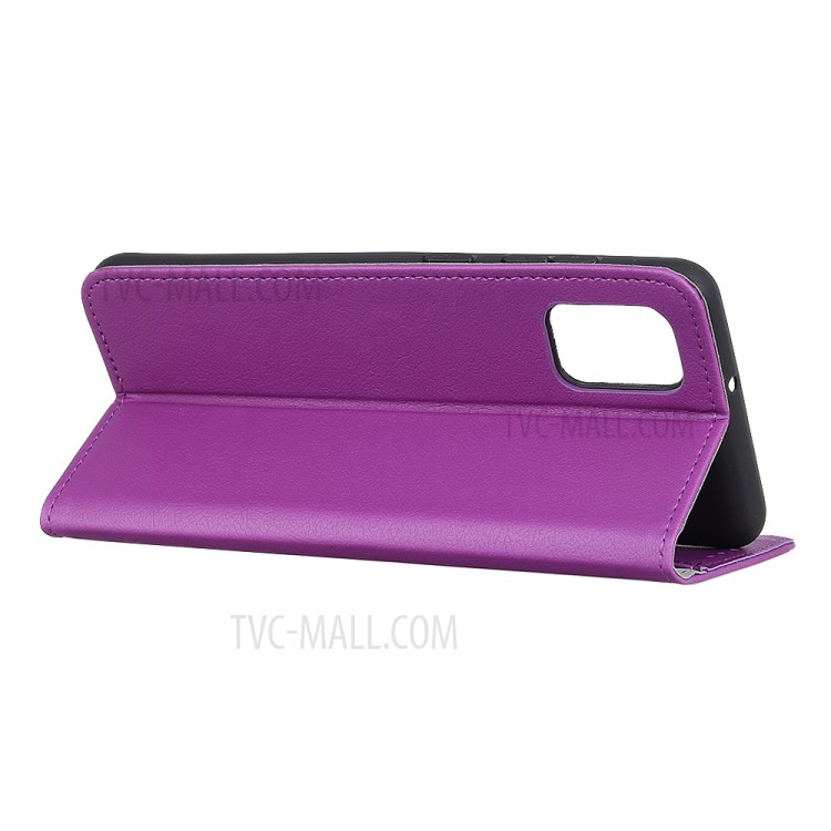 Stand PU Leather Phone Shell for Samsung Galaxy A02s (EU Version) Wallet Flip Cover - Purple-3
