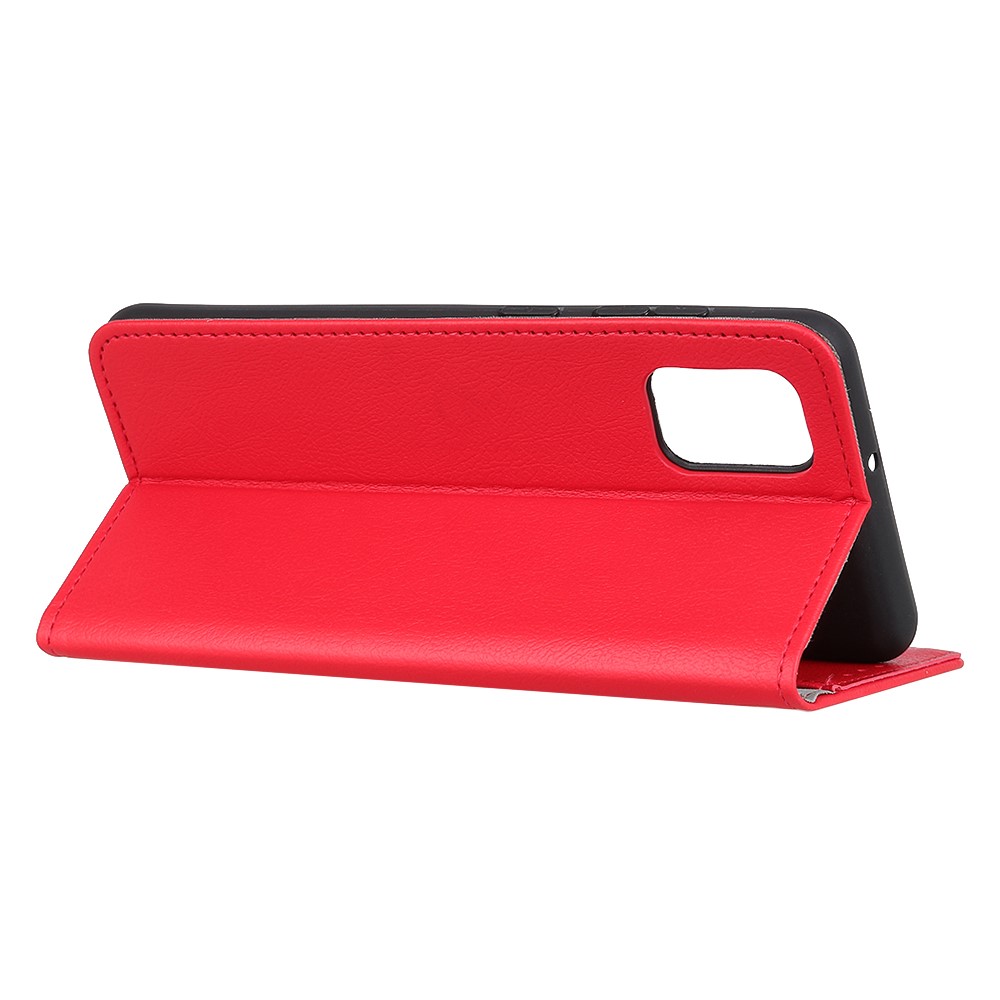 For Samsung Galaxy A02s (164.2x75.9x9.1mm) Wear-resistant Phone Case Leather Protective Cover with Stand Wallet - Red-3