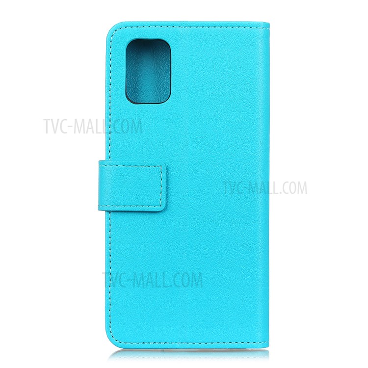 Stand PU Leather Phone Shell for Samsung Galaxy A02s (EU Version) Wallet Flip Cover - Blue-2