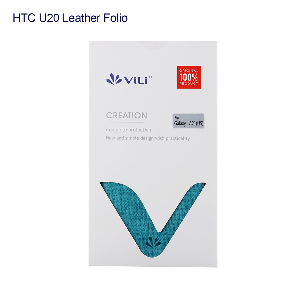 VILI DMK Double Card Holder Magnetic Clasp Leather Wallet Stand Cover for Samsung Galaxy A12 - Blue-8
