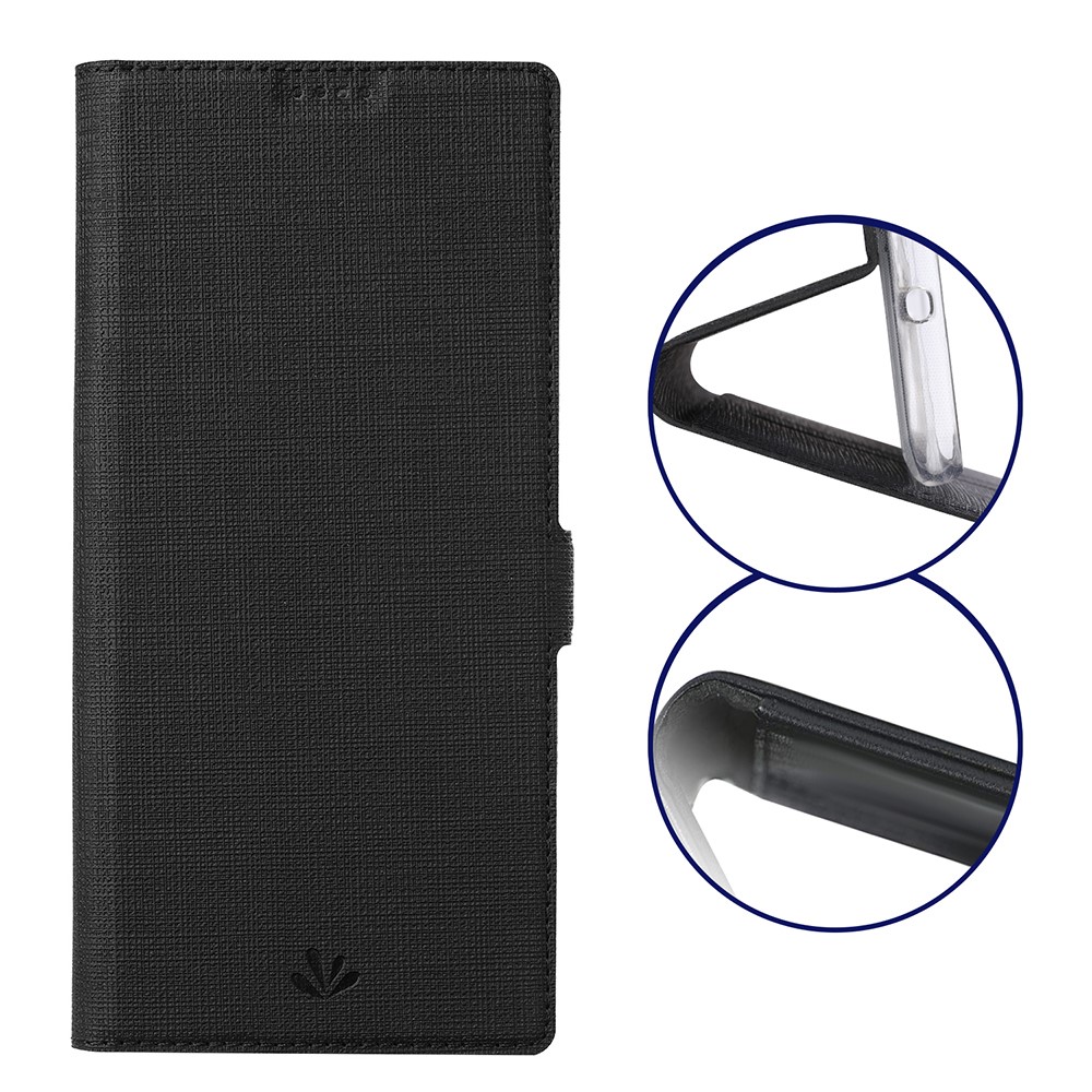 VILI DMK Double Card Holder Magnetic Clasp Leather Wallet Stand Cover for Samsung Galaxy S21 Ultra 5G - Black-1