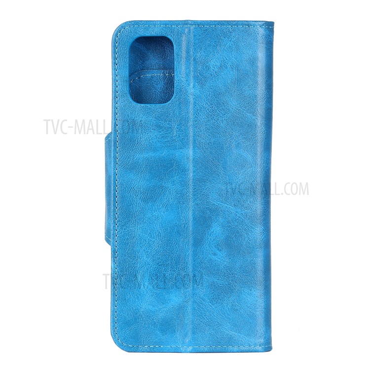 6 Card Slots Wallet Crazy Horse Skin Leather Case for Samsung Galaxy A02s (EU Version) - Blue-3