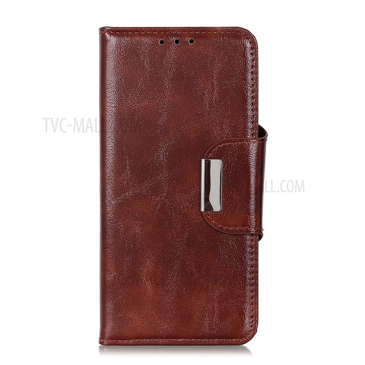 6 Card Slots Wallet Crazy Horse Skin Leather Case for Samsung Galaxy A02s (EU Version) - Brown-2