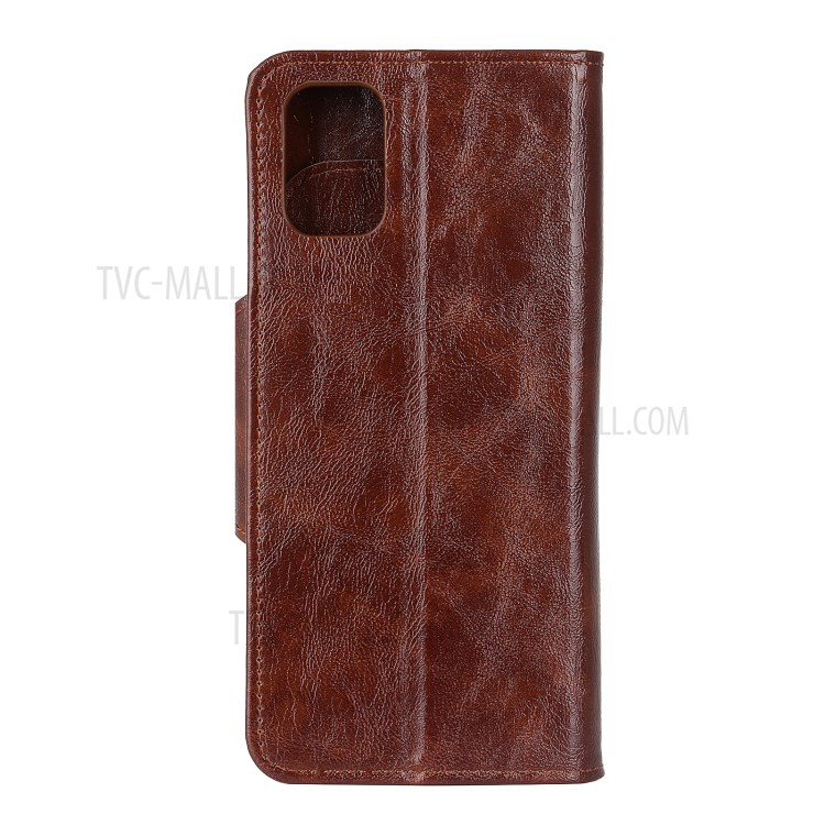 6 Card Slots Wallet Crazy Horse Skin Leather Case for Samsung Galaxy A02s (EU Version) - Brown-3