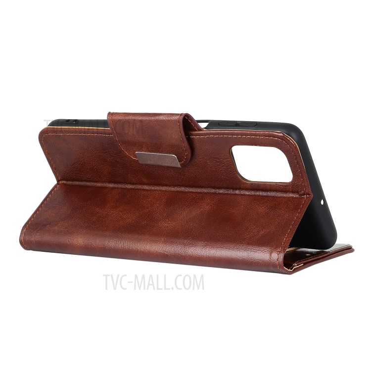 6 Card Slots Wallet Crazy Horse Skin Leather Case for Samsung Galaxy A02s (EU Version) - Brown-4