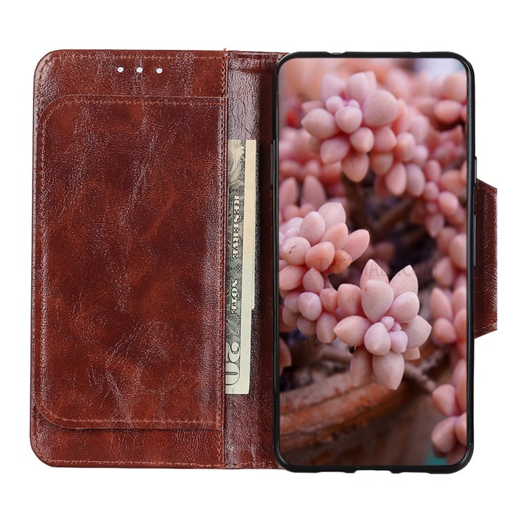 6 Card Slots Wallet Crazy Horse Skin Leather Case for Samsung Galaxy A02s (EU Version) - Brown-5