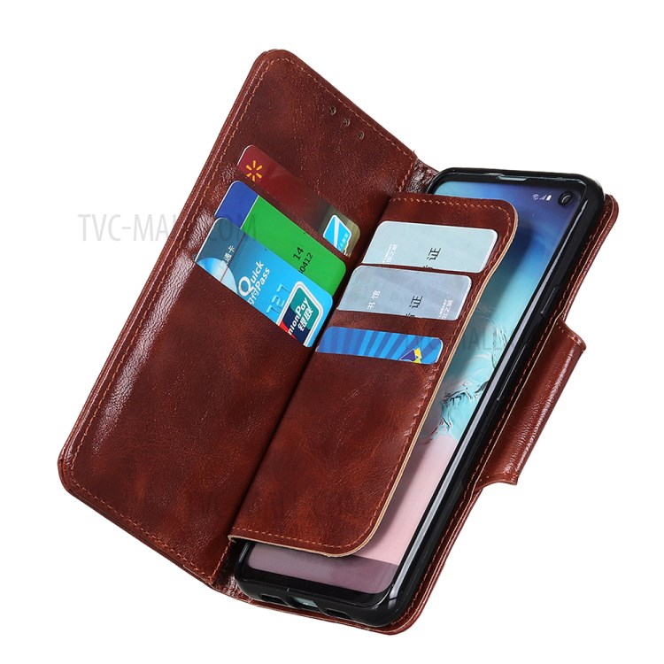6 Card Slots Wallet Crazy Horse Skin Leather Case for Samsung Galaxy A02s (EU Version) - Brown-7