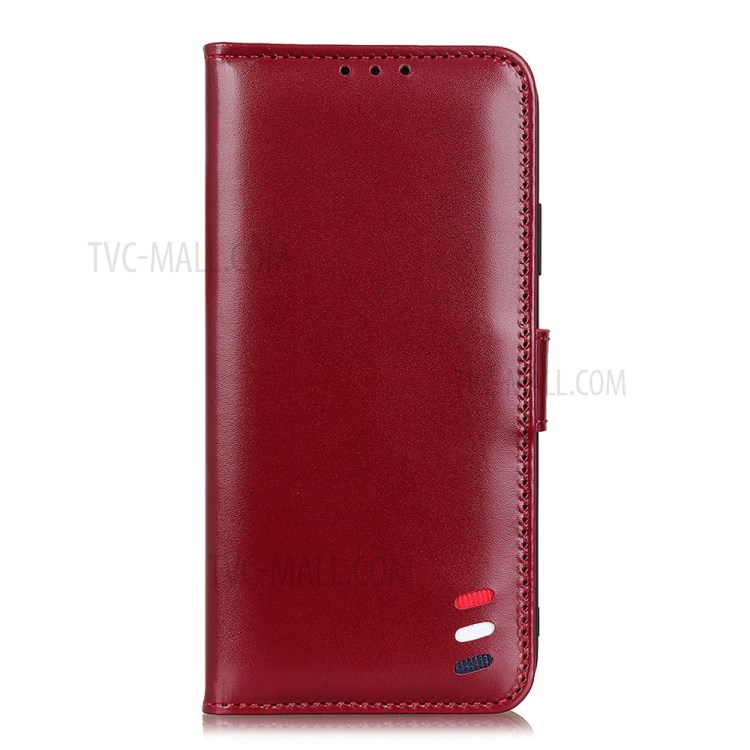 Smooth Surface Leather Wallet Phone Case with Stand for Samsung Galaxy A02s (EU Version) - Red-2
