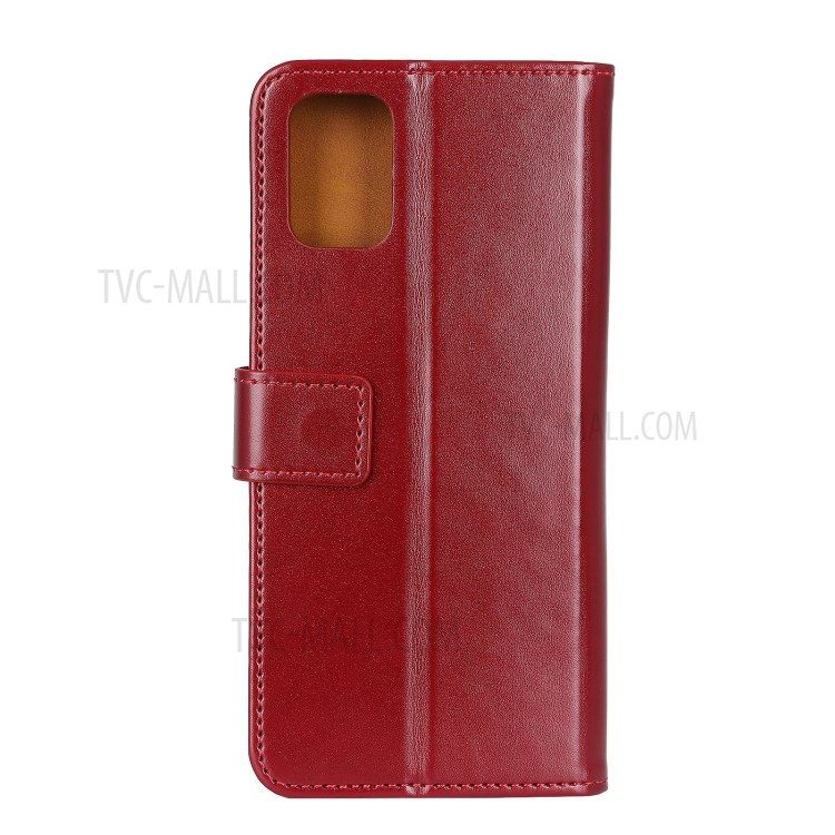 Smooth Surface Leather Wallet Phone Case with Stand for Samsung Galaxy A02s (EU Version) - Red-3