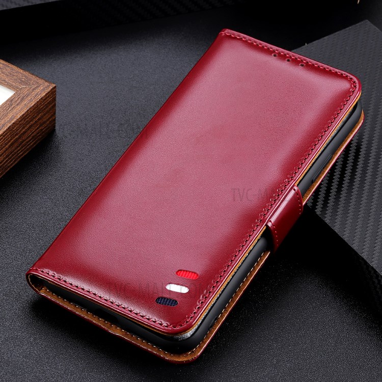 Smooth Surface Leather Wallet Phone Case with Stand for Samsung Galaxy A02s (EU Version) - Red-7
