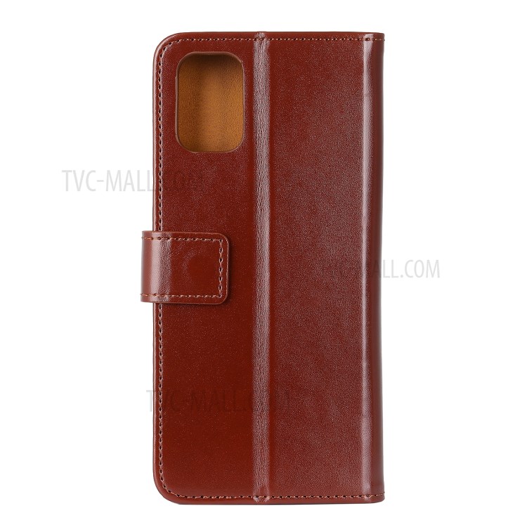 Smooth Surface Leather Wallet Phone Case with Stand for Samsung Galaxy A02s (EU Version) - Brown-3
