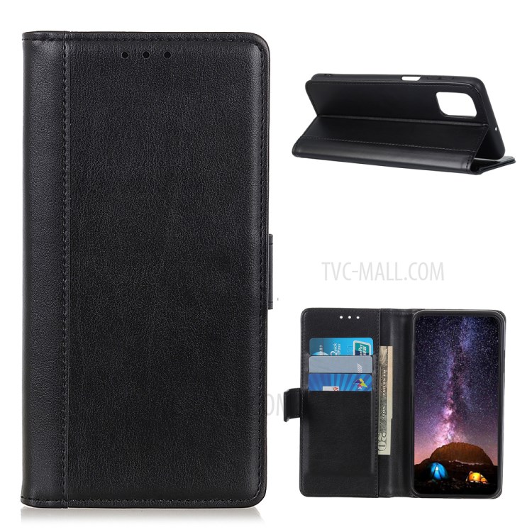 Wallet Stand Leather Phone Case Accessory for Samsung Galaxy A02s (EU Version) - Black-1