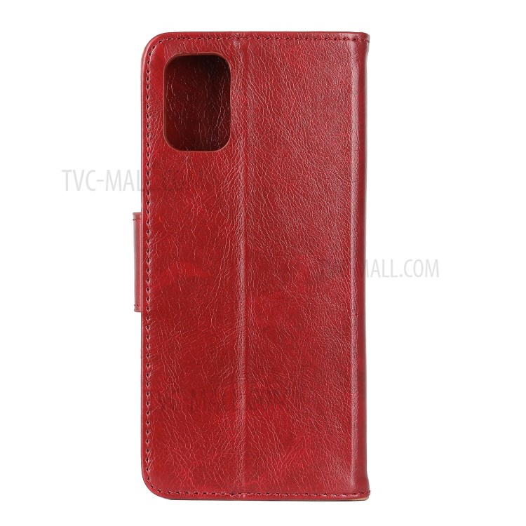Nappa Texture Wallet Stand Split Leather Mobile Phone Case for Samsung Galaxy A02s (EU Version) - Red-3
