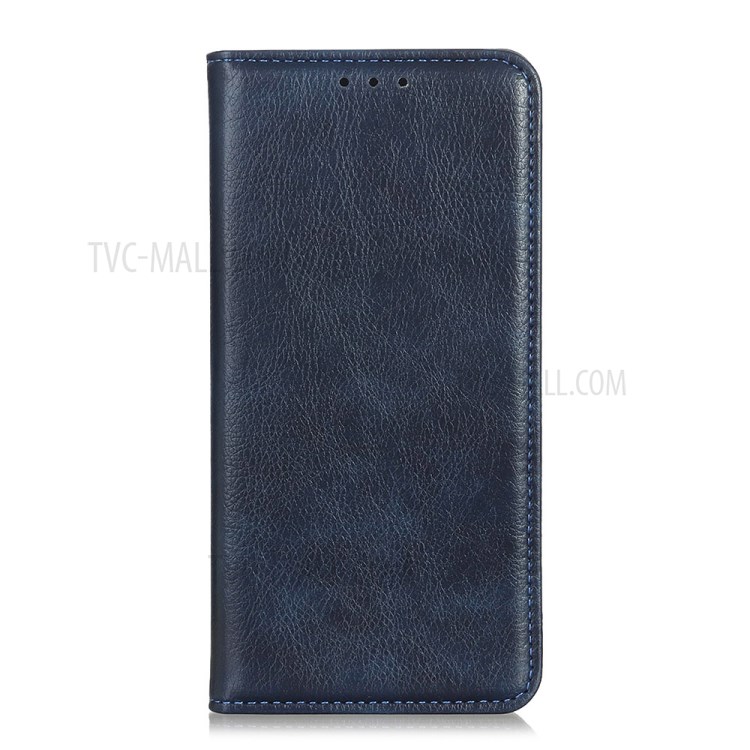 For Samsung Galaxy A02s (EU Version) Auto-absorbed Litchi Texture Split Leather Wallet Stand Cover - Blue-2