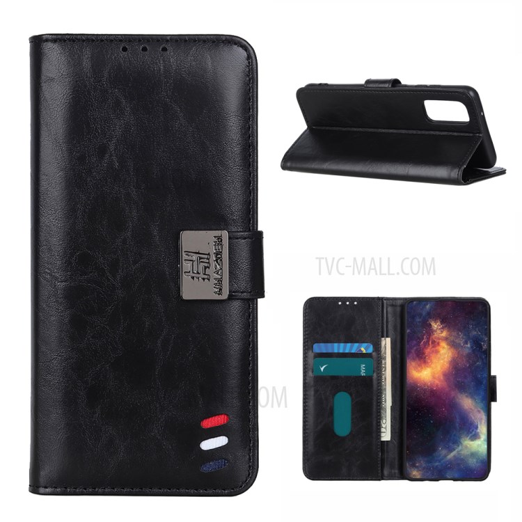 Wallet Stand Leather Protective Case for Samsung Galaxy A02s (EU Version) Cover - Black-1