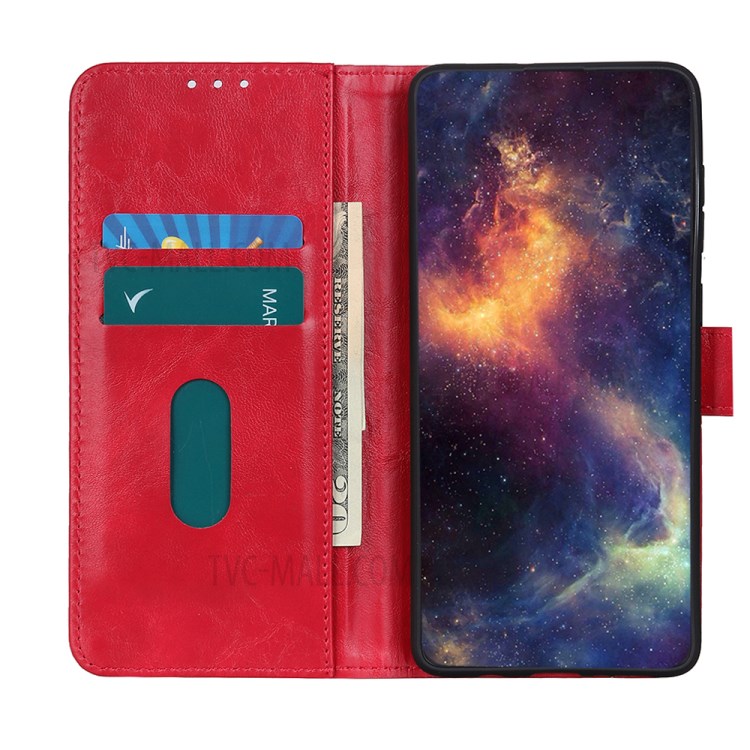 Wallet Stand Leather Protective Case for Samsung Galaxy A02s (EU Version) Cover - Red-6