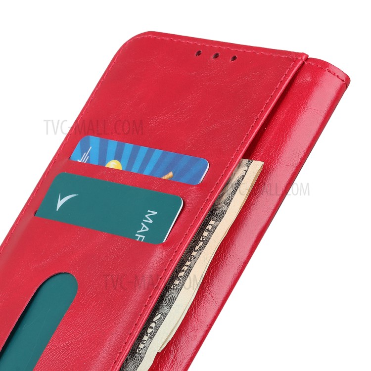 Wallet Stand Leather Protective Case for Samsung Galaxy A02s (EU Version) Cover - Red-7