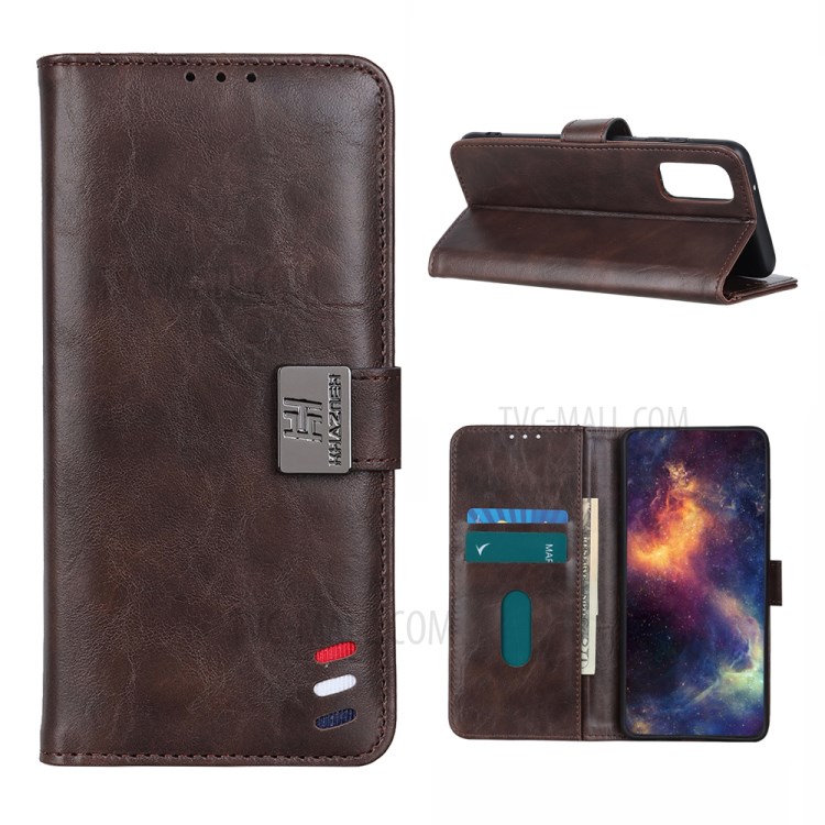 Wallet Stand Leather Protective Case for Samsung Galaxy A02s (EU Version) Cover - Brown-1