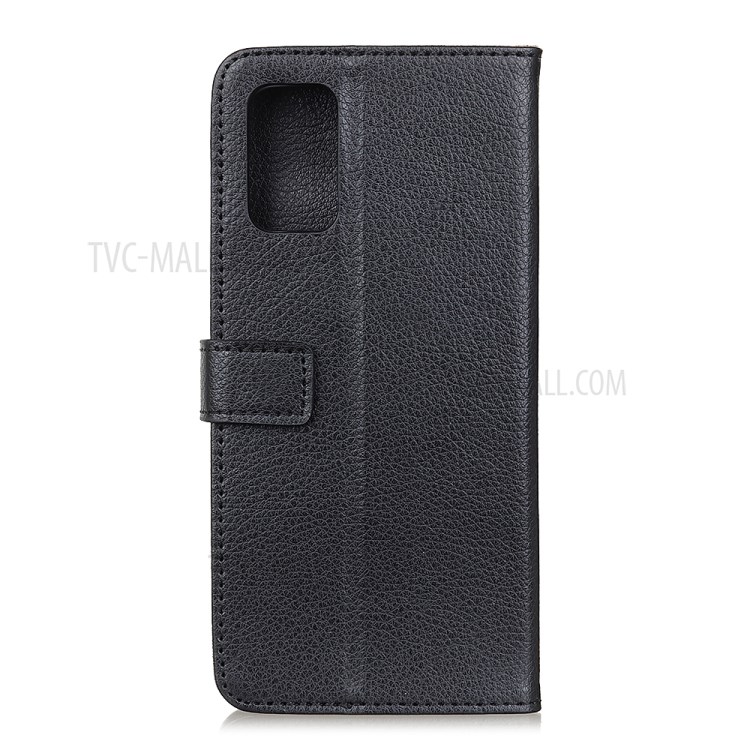 Litchi Grain Case for Samsung Galaxy A02s (EU Version) Wallet Auto-absorbed Split Leather Cover - Black-3