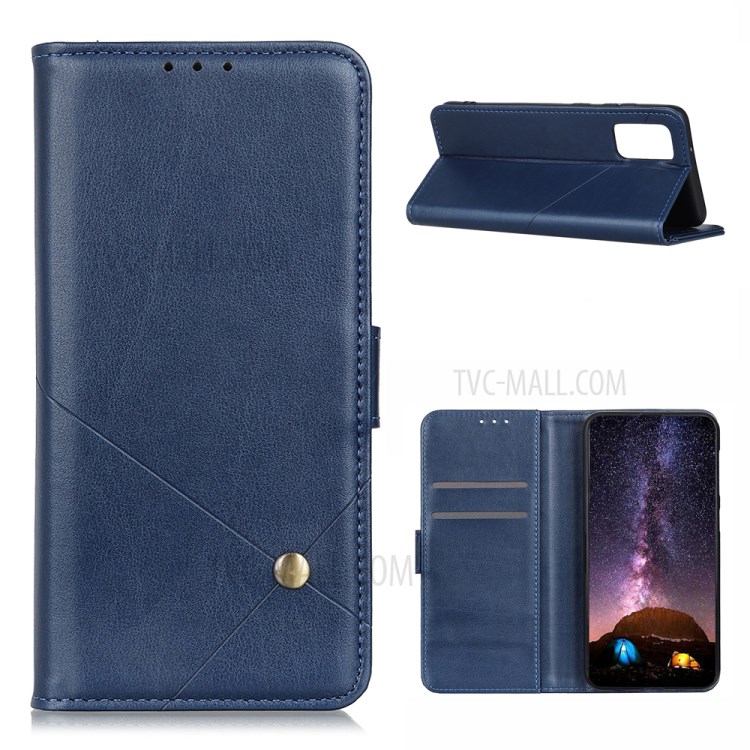 Wallet Leather Stand Case for Samsung Galaxy A02s (EU Version) Protective Cover - Blue-1