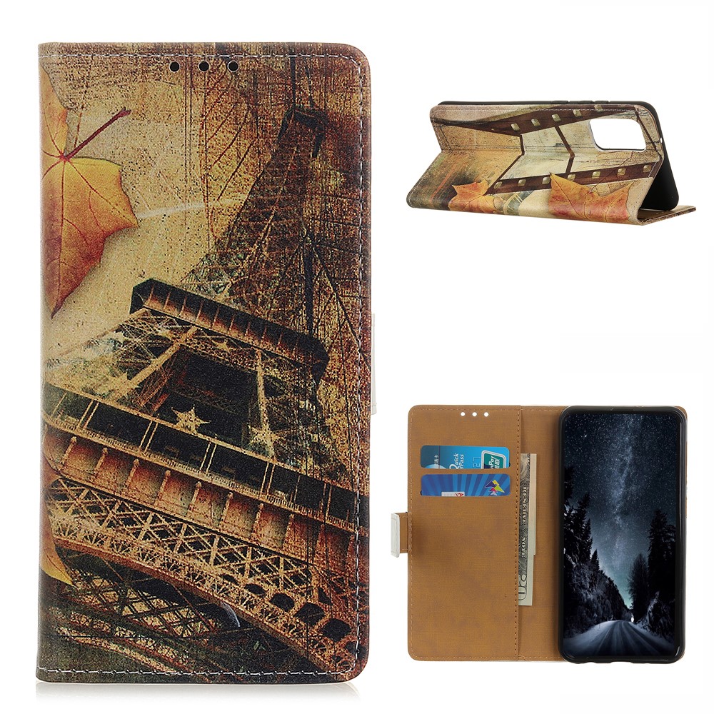 Unique Pattern Printing Wallet Stand Design Cover Protective Case for Samsung Galaxy A02s (EU Version) - Tower-1