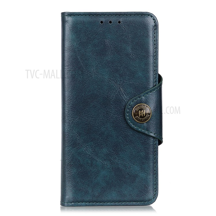 Magnetic Clasp Folio Flip Wallet Stand Design Leather Case Phone Cover for Samsung Galaxy A02s (EU Version) - Blue-2