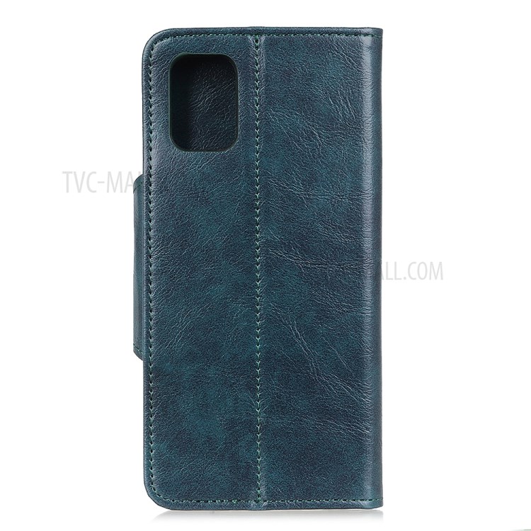 Magnetic Clasp Folio Flip Wallet Stand Design Leather Case Phone Cover for Samsung Galaxy A02s (EU Version) - Blue-3