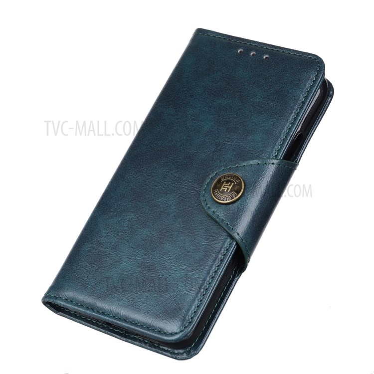 Magnetic Clasp Folio Flip Wallet Stand Design Leather Case Phone Cover for Samsung Galaxy A02s (EU Version) - Blue-5